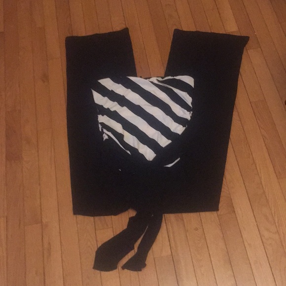 Lapis Pants - Striped top wide leg black and white jumpsuit